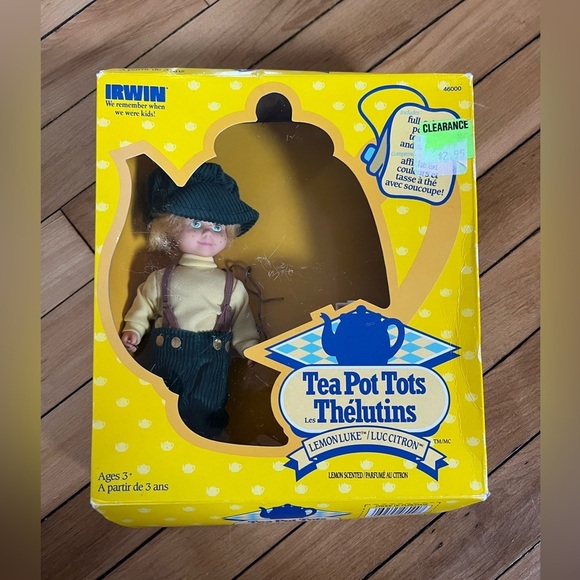 Tea Pot Tots Les Thelutins by Irwin vintage 1987 Lemon Luke doll lemon scented - Picture 1 of 10